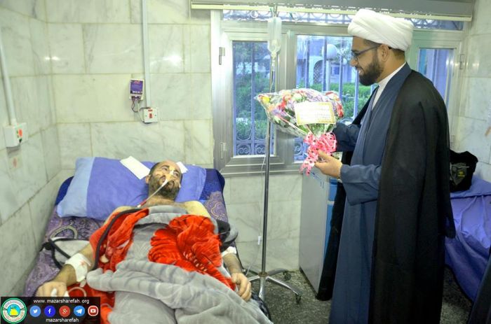 زيارة تفقُدية إلى جرحى الحشد الشعبي في مُستشفى الحلة التعليمي في بابل .