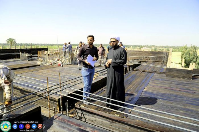 دراسة وتسليك خطوط الإنارة والكامرات والصوتيات ومنظومة الحريق في سَقف الحَرم المُطهر
