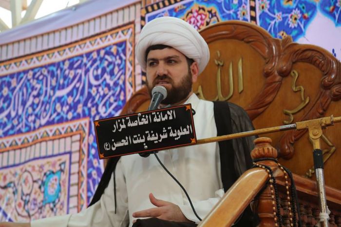محاضرة دينية بمناسبة حلول شهر شعبان المبارك حيث ارتقى المنبر سماحة الشيخ رافد التميمي وذكر فضائل هذا الشهر المبارك