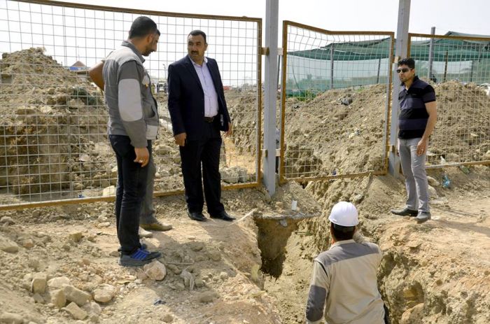 جانب من أعمال الشعبة الهندسية التابعة لمزار العلوية شريفة بنت الأمام الحسن المجتبى (عليهما السلام).