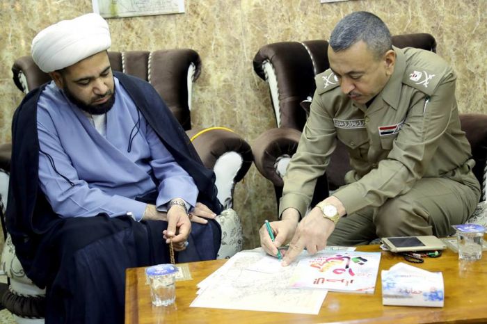أستقبل سماحة الشيخ رؤوف الفتلاويّ الأمين الخاص لمزار العلوية الطاهرة شريفة بنت الإمام الحسن المجتبى (عليه السلام) قائد شرطة بابل و مدير البلدة