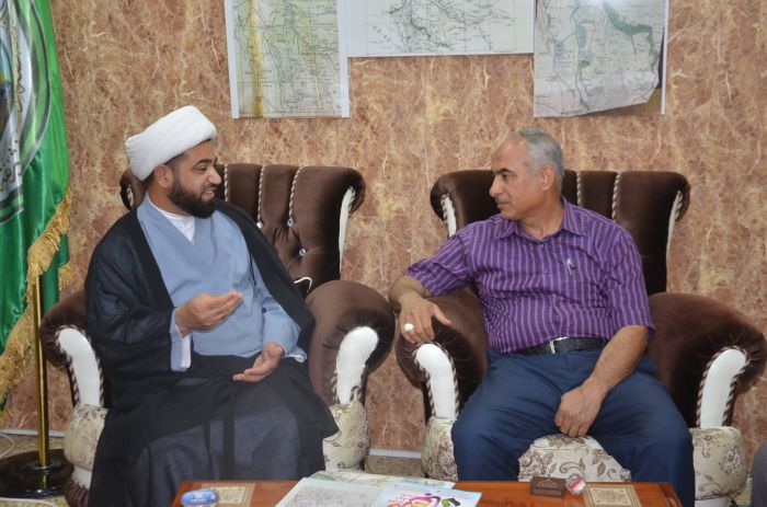 أستقبل سماحة الشيخ رؤوف الفتلاويّ الأمين الخاص لمزار العلوية الطاهرة شريفة بنت الإمام الحسن المجتبى (عليه السلام) مدير مصرف الرافدين