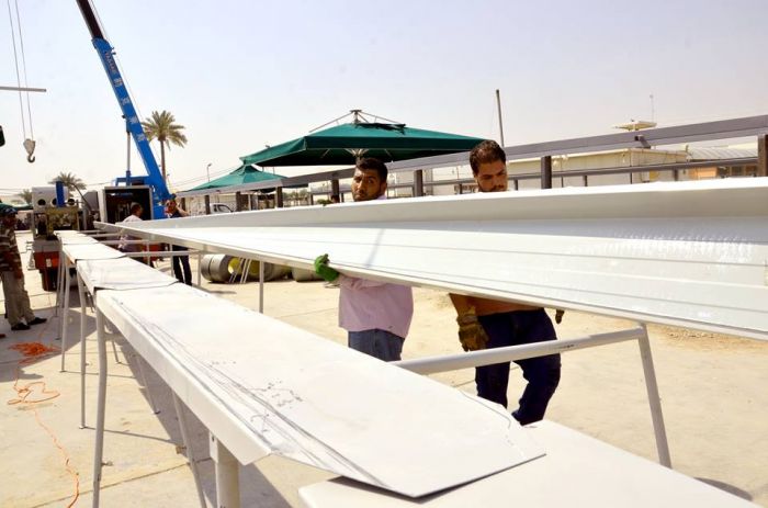 تنصيب مسقف الكي_سبان في المرقد الشريف ، من اجل راحة الزائرين الكرام .