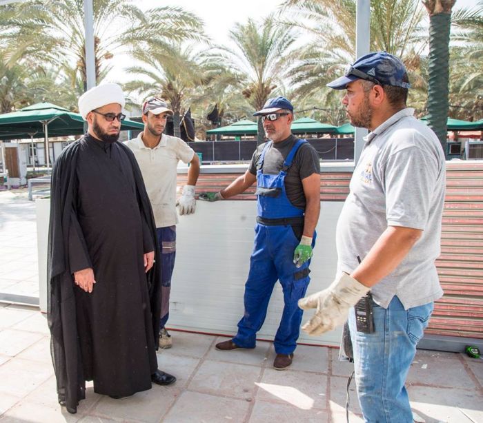جانب من أعمال شعبة الصيانة في مزار العلوية شريفة بنت الإمام الحسن المجتبى(عليهما السلام)