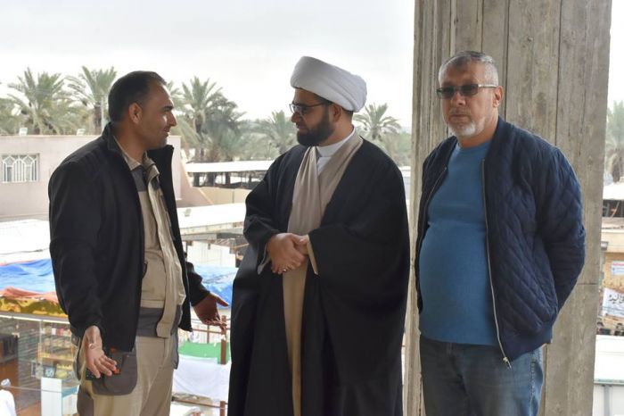 الجولة التفقدية للامين الخاص لمرقد العلوية الشريفة بنت الامام الحسن المجتبى (ع) لمواقع العمل في المرقد الشريف