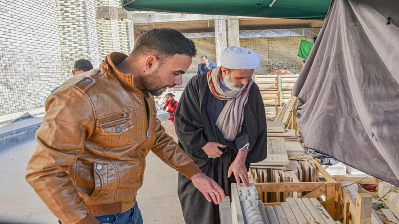 بوتيرةٍ مُتصاعدة وجهودٍ استثنائية يسمر العمل في مشاريعِ إعمار مزار العلوية الشريفة بنت الإمام الحَسن (عليه السَّلام)