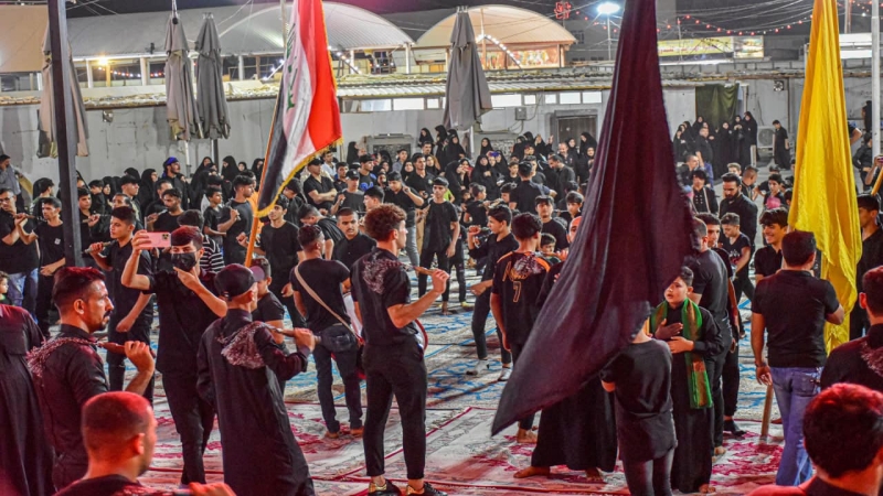 استمرار توافد المواكب المعزية لمرقد شهيدة الركب الحسيني العلوية الشريفة بنت الامام الحسن المجتبى