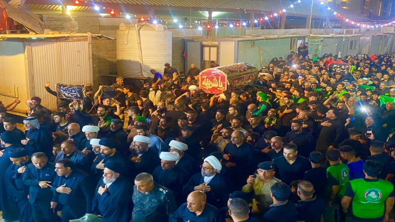 مراسيم تشيع النعش الرمزي السنوي بذكرى استشهاد السيده الشريفة بنت الامام الحسن (ع)