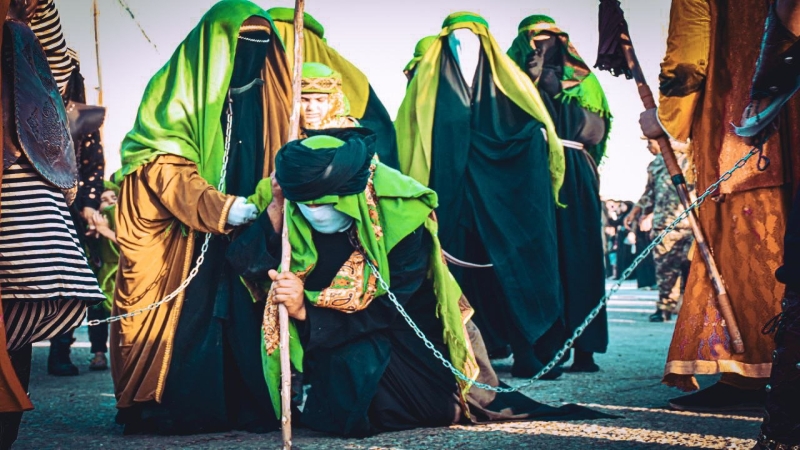 المرقد المطهر يشهد توافد مواكب التشابيه في يوم شهادة شهيدة ركب السبايا لآل احمد مولاتنا السيدة الشريفة بنت الإمام الحسن المجتبى