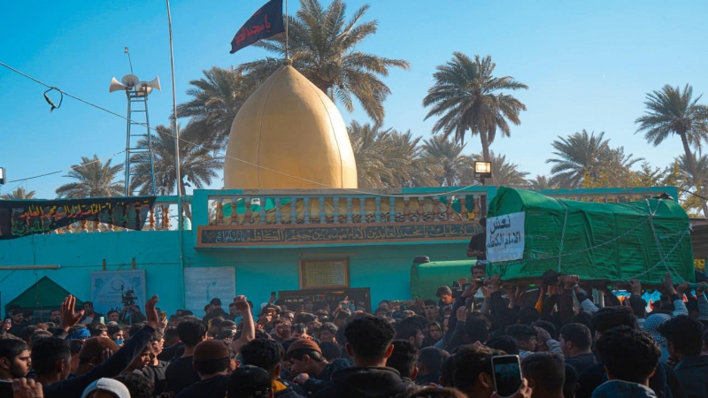 مراسيم تشيع النعش الرمزي السنوي بذكرى استشهاد الامام الكاظم (ع)