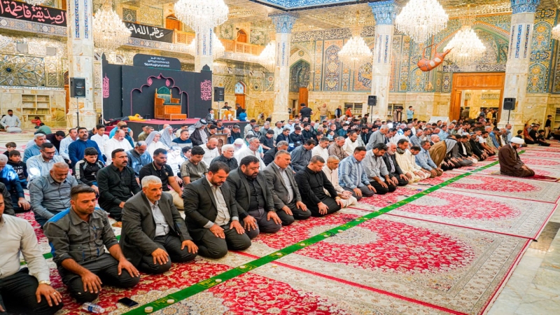 اقيمت صلاة الجماعة العبادية في حرم السيدة الشريفة بنت الامام الحسن المجتبى(عليهما السلام) بإمامة سماحة الشيخ حسن السيلاوي (دام توفيقه)
