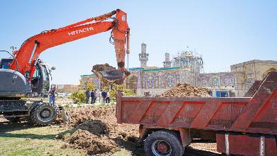 السيد الأمين الخاص لمرقد العلوية الشريفة بنت الإمام الحسن (ع) يجري جولة تفقدية لعددٍ من مواقع العمل