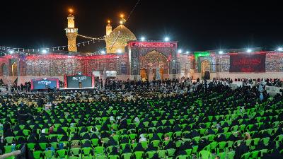 مراسيم تبديل راية الحزن في مرقد العلوية الشريفة بنت الإمام الحسن المجتبى (عليهما السلام) إيذاناً بحلول شهر محرم الحرام 1448هـ