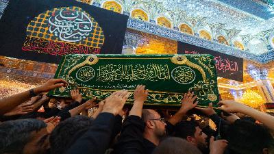 مراسيم تشيع النعش الرمزي السنوي بذكرى استشهاد السيده الشريفة بنت الامام الحسن (ع)
