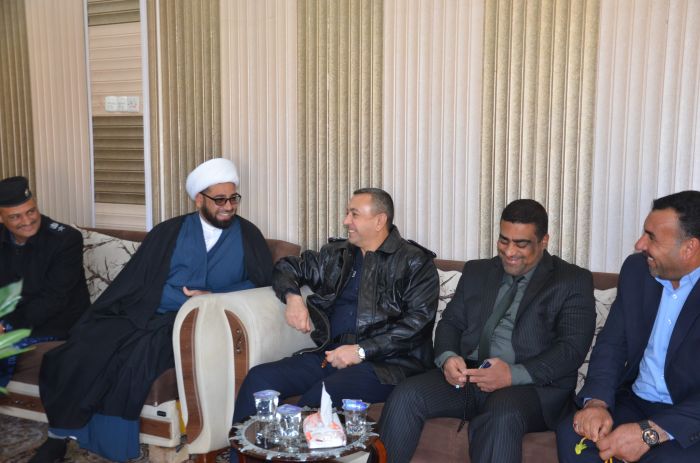 زيارة قائد شرطة بابل اللواء الحقوقي علي كوه الزغيبي الى مزار العلوية شريفة بنت الإمام الحسن المجتبى (عليهما السلام) ولقائة بأمين المزار.