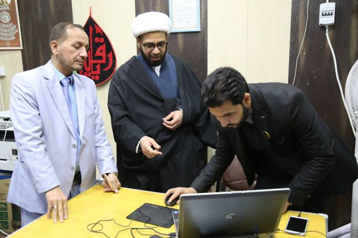 استقبل الأمين الخاص لمزار العلوية شريفة بنت الإمام الحسن المجتبى (ع) سماحة الشيخ رؤوف الفتلاوي المتواضع الخلوق الحقوقي السيد صلاح الحسني رئيس قسم الرق