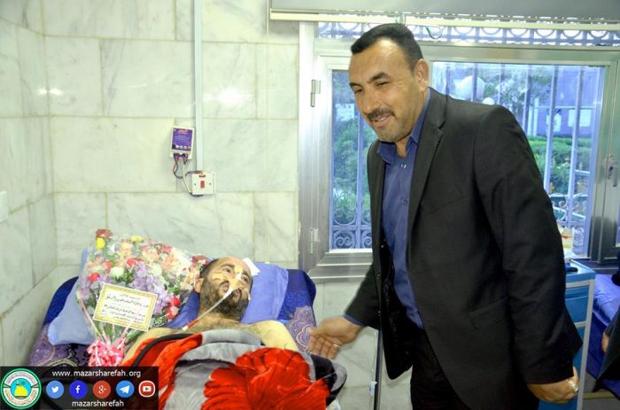 زيارة تفقُدية إلى جرحى الحشد الشعبي في مُستشفى الحلة التعليمي في بابل .