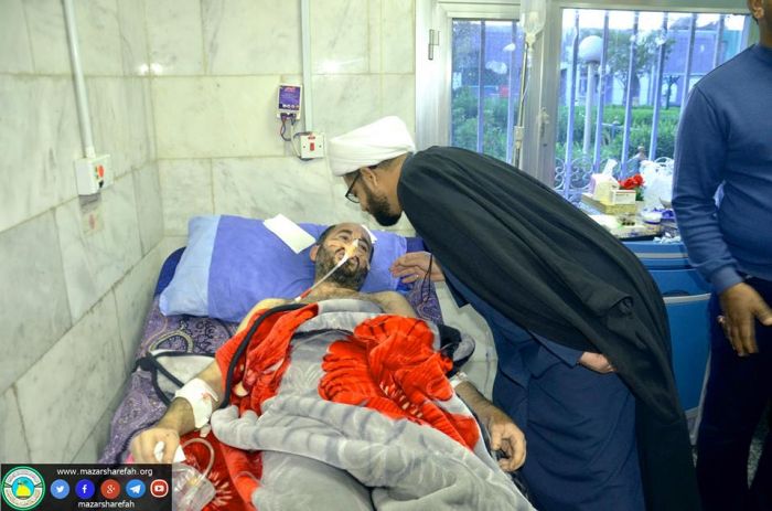 زيارة تفقُدية إلى جرحى الحشد الشعبي في مُستشفى الحلة التعليمي في بابل .