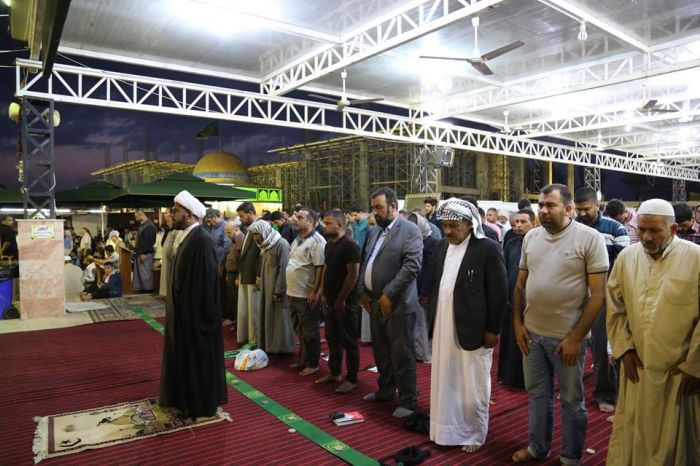 أُقِيمت صلاة الجماعة العِبادية في مزار العلوية شريفة بنت الإمامُ الحَسن المُجتبى (عليهما السلام ) بإمامة سماحة الشيخ حامد الجمالي.