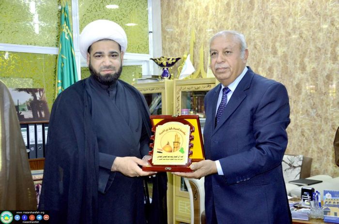 أسَتقبَل سَماحة الشيخ : رَؤوف الفتلاويَّ (دامَ توفيقه) الأمينُ الخاص لمزار العَلويَّة الطاهرة شَريفة بنت الإمامُ الحَسن المجتبى(عليهما السلام) وفد مؤ