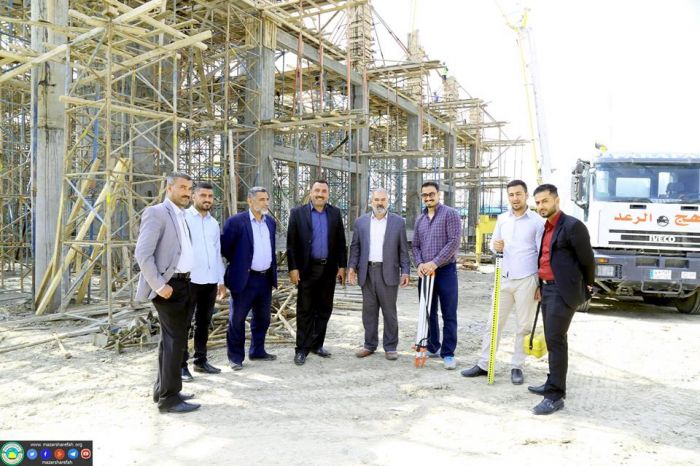 تستمر شركة وهج الرعد العراقيه بأعمالها بصب الأعمدة الرفعة الأخيرة لأعمدة الحرم المطهر/ المقطع (A ) ،