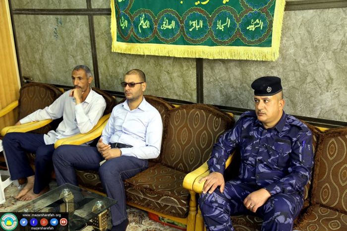 أستَقبل الأستاذ : حَيدر عُبيس الخفاجيَّ نائب الأمين الخاص العميد : فلاح جبر مشعان مدير أفواج بابل والعقيد : حسين رشيد عبد الحمزة أمر الفوج الثالث ال