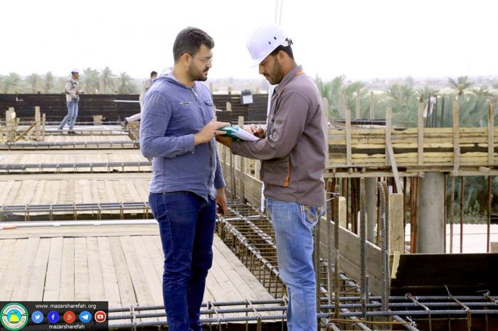 دراسة وتسليك خطوط الإنارة والكامرات والصوتيات ومنظومة الحريق في سَقف الحَرم المُطهر