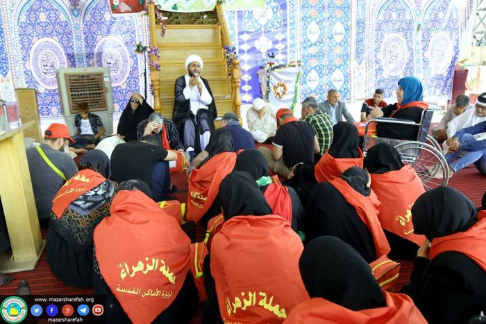 حَملة الزهراء من دولة المانيا بزيارة مَرقد العلويَّة الطاهرة شريفة بنتُ الإمام الحسن المجتبى (عليهما السلام).