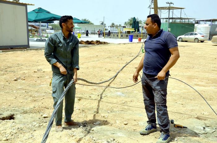 جانب من أعمال شعبة الصيانة في مزار العلوية شريفة بنت الإمام الحسن المجتبى(عليهما السلام).