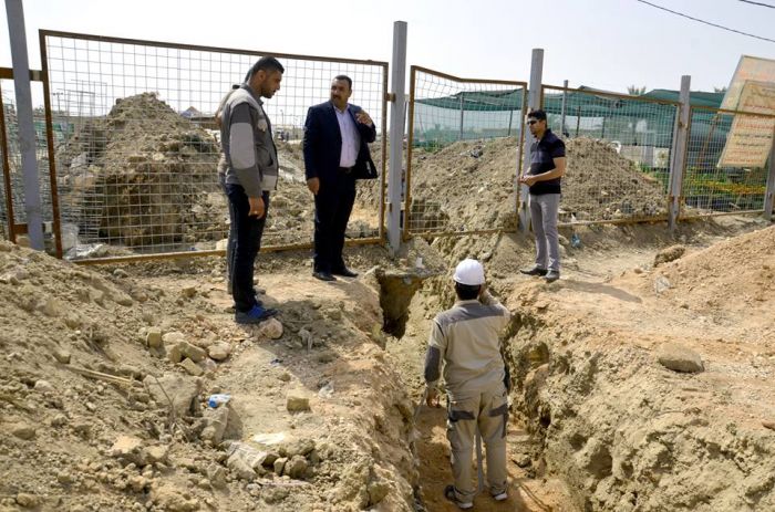 جانب من أعمال الشعبة الهندسية التابعة لمزار العَلويَّة شريفة بنت الأمام الحَسن المُجتبى (عليهما السلام) وتأتي هذه الأعمال ضمن مشروع إعادة الأعمار والت