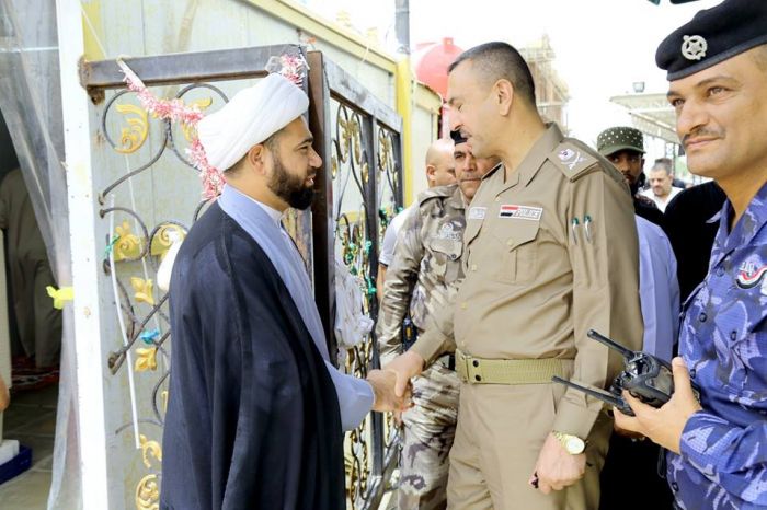 أستقبل سماحة الشيخ رؤوف الفتلاويّ الأمين الخاص لمزار العلوية الطاهرة شريفة بنت الإمام الحسن المجتبى (عليه السلام) قائد شرطة بابل و مدير البلدة