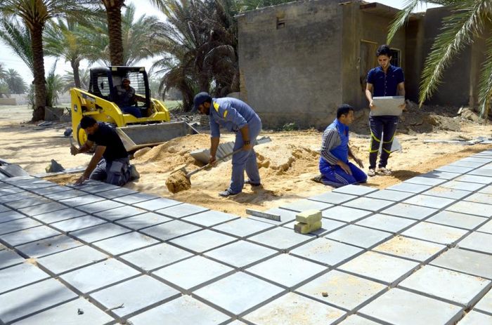 تواصل الشعبة الهندسية والصيانة والزراعة في أعمالها ضمن مشروع الإعمار والتوسعة