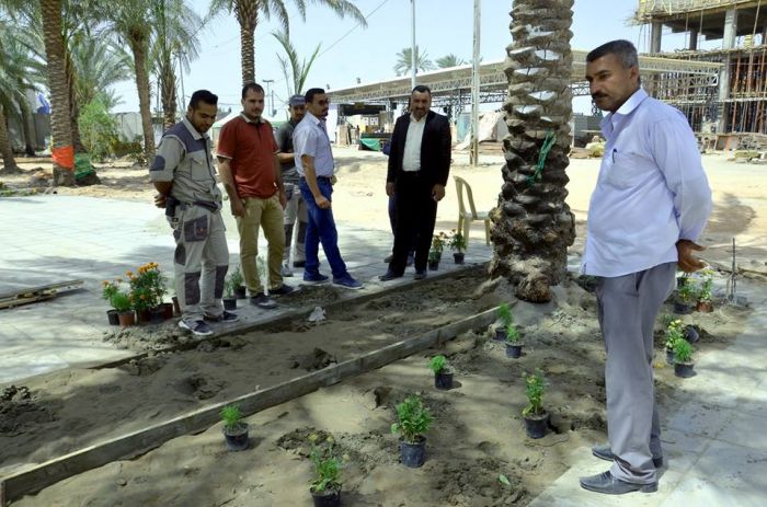 تواصل الشعبة الهندسية والصيانة والزراعة في أعمالها ضمن مشروع الإعمار والتوسعة
