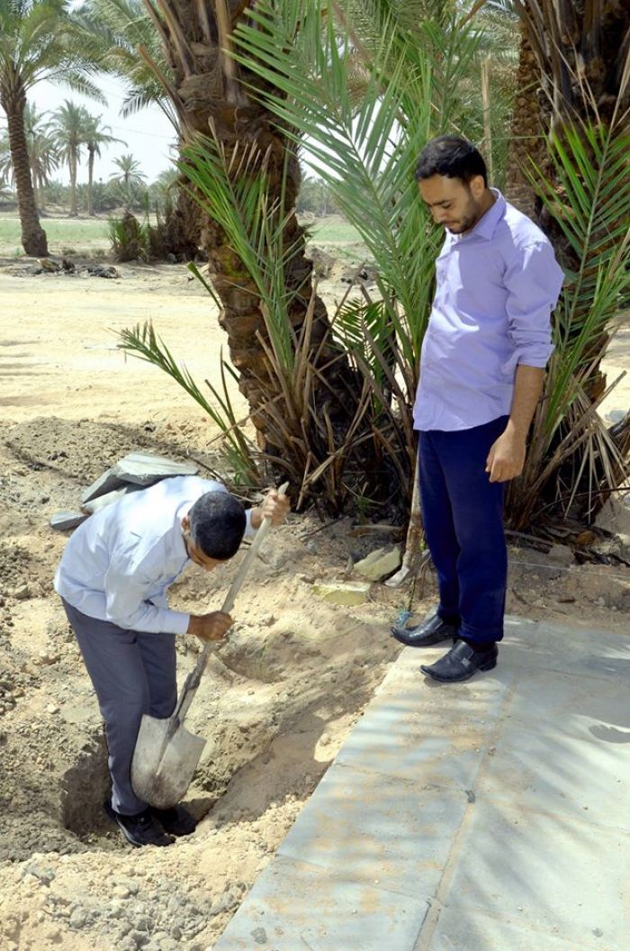 تواصل الشعبة الهندسية والصيانة والزراعة في أعمالها ضمن مشروع الإعمار والتوسعة