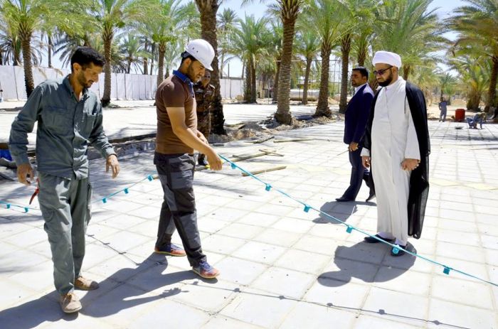 تواصل الشعبة الهندسية والصيانة والزراعة في أعمالها ضمن مشروع الإعمار والتوسعة