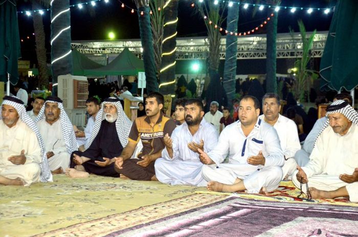 إحياء الليالي الرمضانية بالمجالس الحسينية حيث أرتقى المنبر الخطيب الحسيني الشيخ : رافد التميميَّ .