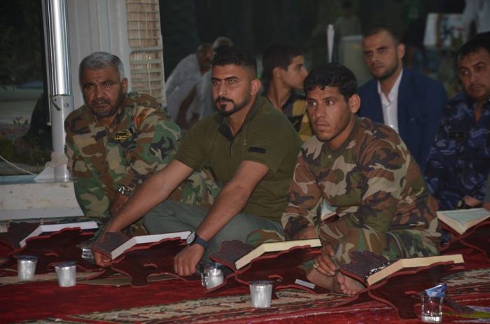 أقام مركز علوم القرآن الكريم محفلاً قرآنياً ترحماً على أرواح الشهداء من الحشد الشعبي وقوى الأمن في صحن السيدة أم البنين (عليهما السلام) .