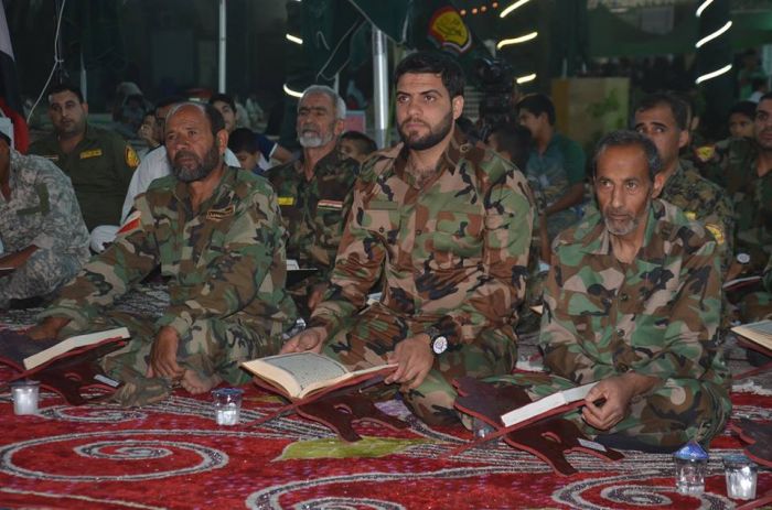 أقام مركز علوم القرآن الكريم محفلاً قرآنياً ترحماً على أرواح الشهداء من الحشد الشعبي وقوى الأمن في صحن السيدة أم البنين (عليهما السلام) .
