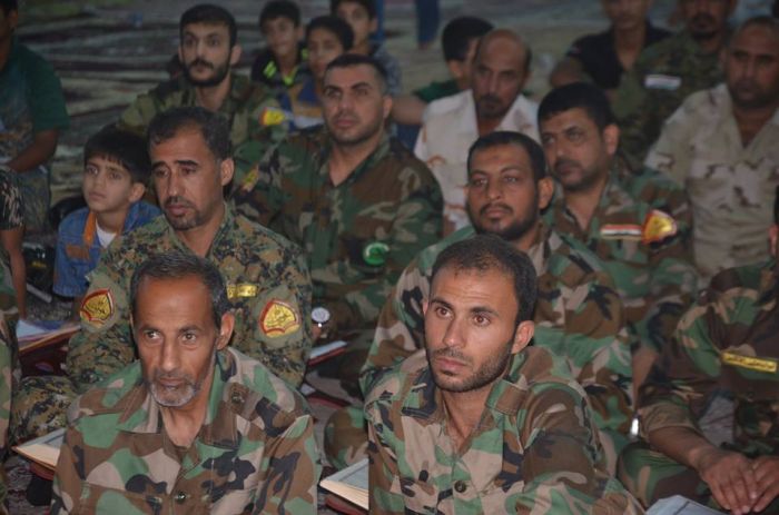 أقام مركز علوم القرآن الكريم محفلاً قرآنياً ترحماً على أرواح الشهداء من الحشد الشعبي وقوى الأمن في صحن السيدة أم البنين (عليهما السلام) .