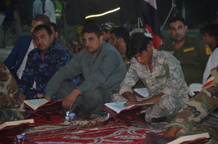 أقام مركز علوم القرآن الكريم محفلاً قرآنياً ترحماً على أرواح الشهداء من الحشد الشعبي وقوى الأمن في صحن السيدة أم البنين (عليهما السلام) .
