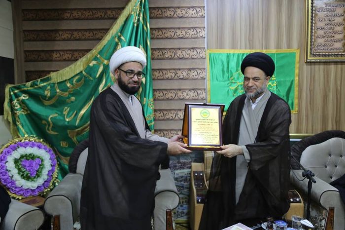 استقبل سماحة الشيخ رؤوف الفتلاوي (دام توفيقه) رئيس ديوان الوقف الشيعي سماحة السيد علاء الموسوي (دام ظله)