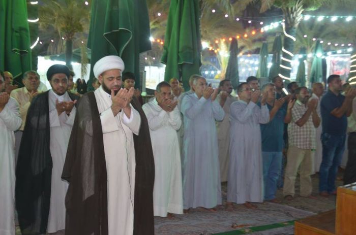 أُقِيمت صلاة الجماعة العِبادية في الصحن الشريف لمرقد العلوية شريفة بنت الإمامُ الحَسن المُجتبى (عليهما السلام ).