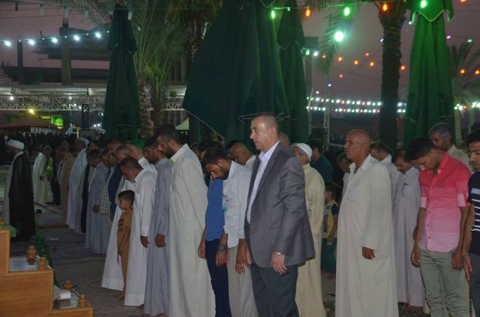 أُقِيمت صلاة الجماعة العِبادية في الصحن الشريف لمرقد العلوية شريفة بنت الإمامُ الحَسن المُجتبى (عليهما السلام ).