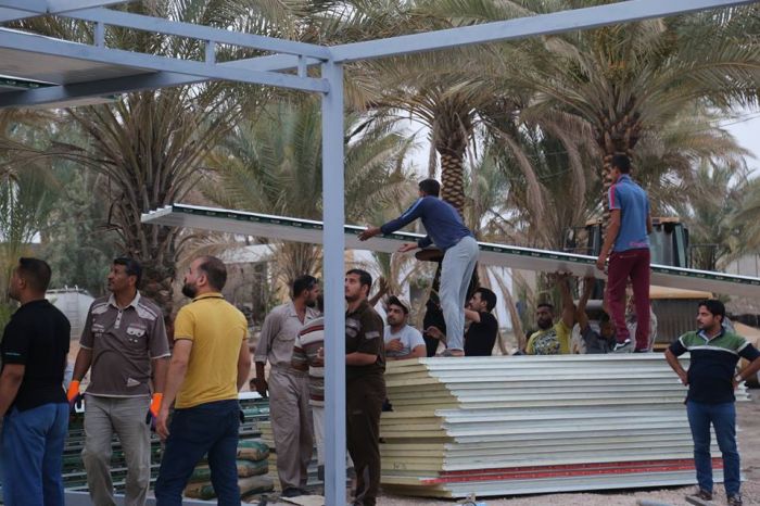 أكثر من 100 متطوع لمرقد العلوية شريفة بنت الحسن (ع) يشاركون في اعمال توسعة المرقد الطاهر