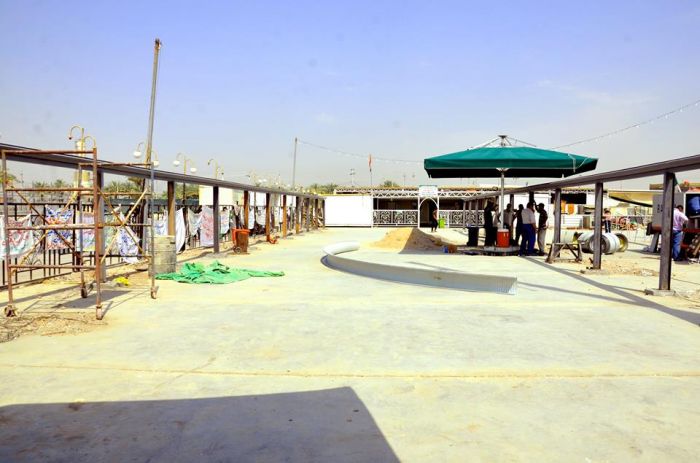 تنصيب مسقف الكي_سبان في المرقد الشريف ، من اجل راحة الزائرين الكرام .
