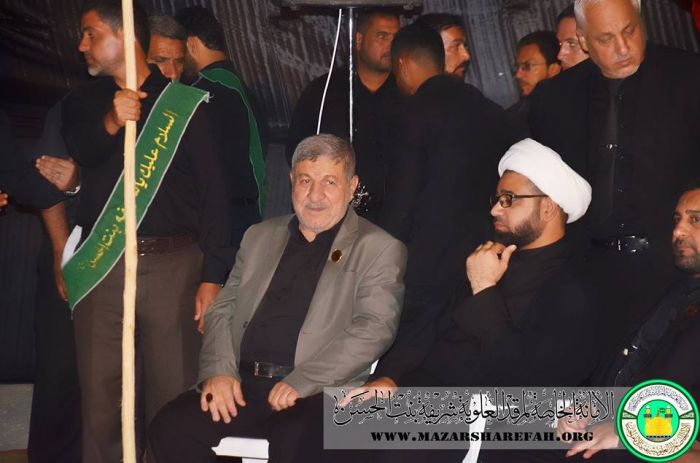الراية الحسينية ترتفع في حرم السيدة شريفة سلام الله عليها