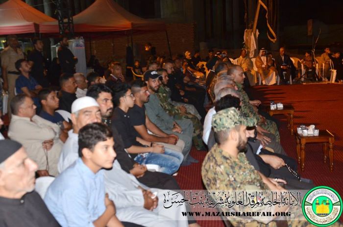الراية الحسينية ترتفع في حرم السيدة شريفة سلام الله عليها