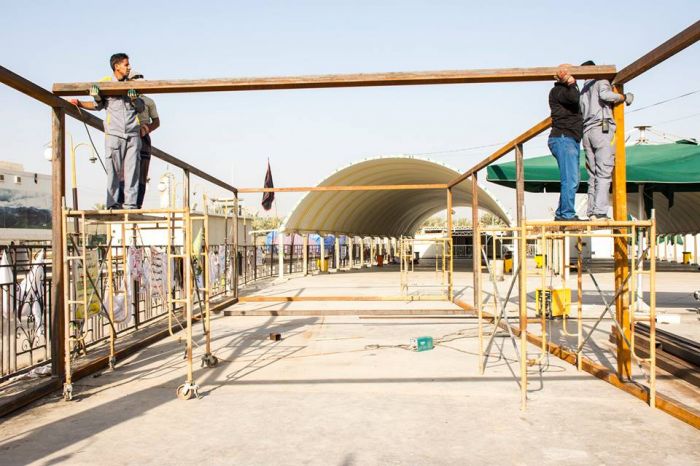 جانب من أعمال شعبتي الصيانة والهندسية في مرقد العلوية الطاهرة السيدة شريفة بنت الإمام الحسن المجتبى(عليهما السلام)