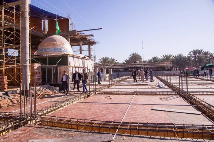 تم بحمد الله تبارك وتعالى تسليح سقف سرداب السيدة نرجس خاتون في حرم العلوية الطاهرة السيدة شريفة (سلام الله عليها) .