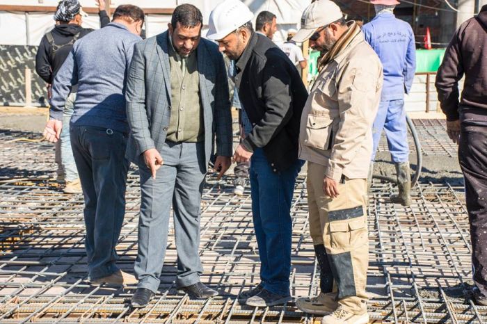 المباشرة في صب سقف سرداب السيدة نرجس خاتون في حرم العلوية الطاهرة السيدة شريفة بنت الامام الحسن المجتبى (عليهم السلام)